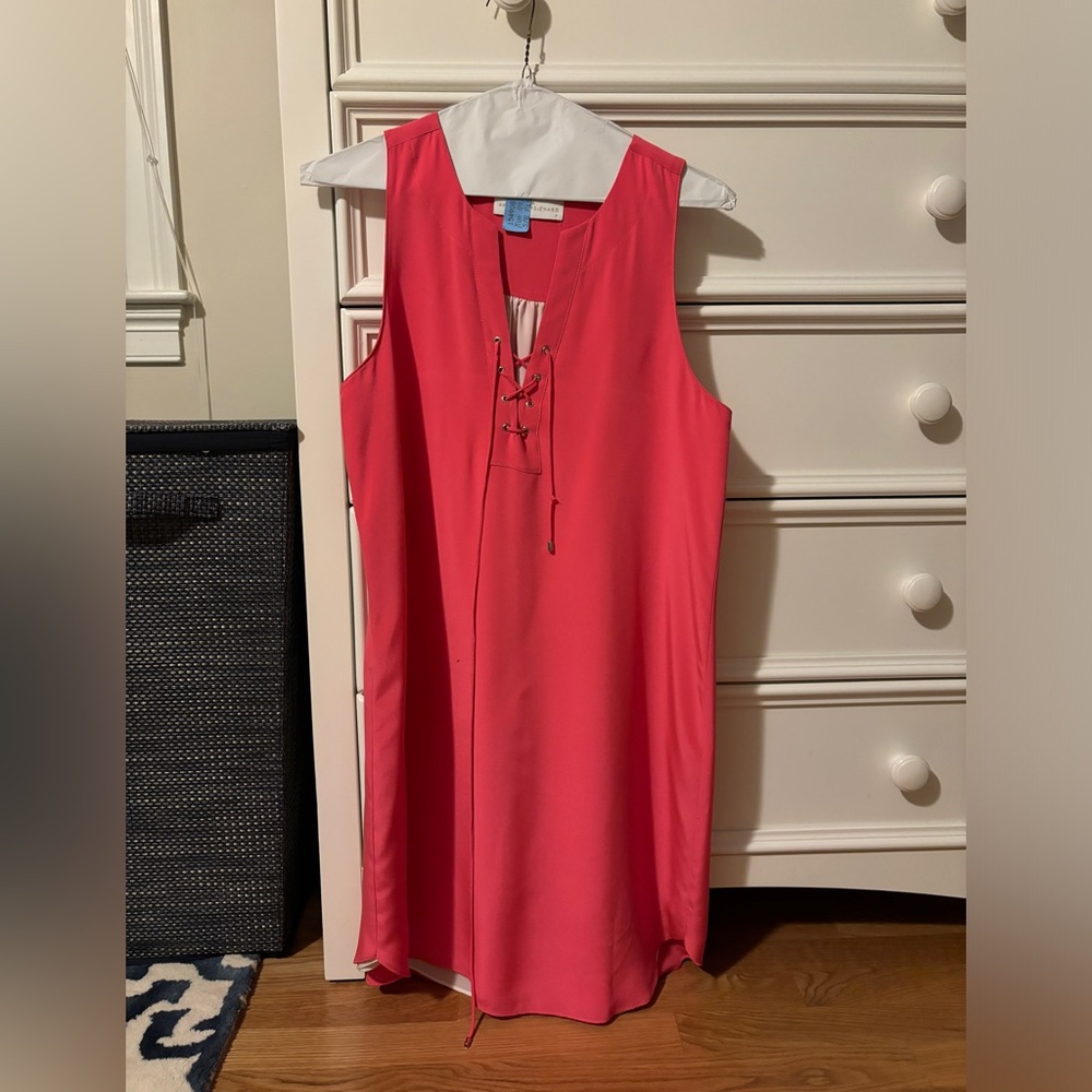 Amanda Uprichard Coral Tie Up Shift Dress